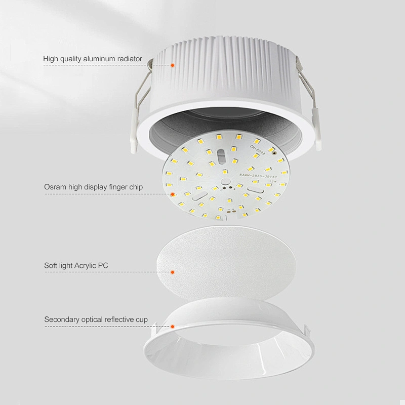 Cob Led Iluminación Profunda Empotrable Downlight Carcasa Pieza Downlight Led Down Light